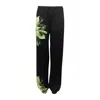 Nokaya Women's Black Silk Dreamscape Pyjama Pants Flower Print In Black
