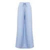 Nokaya Women's Blue Heavy Linen Wide-leg Pants Perfect Days In Blue