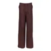 Nokaya Women's Brown Heavy Linen Wide-leg Pants Perfect Days In Brown
