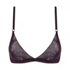 Nokaya Women's Brown I.d. Line Soft Triangle Fine Mesh Bralette Fudge In Brown