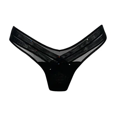 Nokaya Women's Crossing Lines V-thong - Black