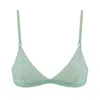 Nokaya Women's Green Bralette I.d. Line Soft Triangle Fine Mesh Bra Mint Cream In Green