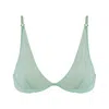 Nokaya Women's Green I.d. Line Deep Plunge Underwired Fine Mesh Bra Mint Cream In Green