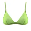 Nokaya Women's I.d. Line Soft Triangle Bralette - Green In Green