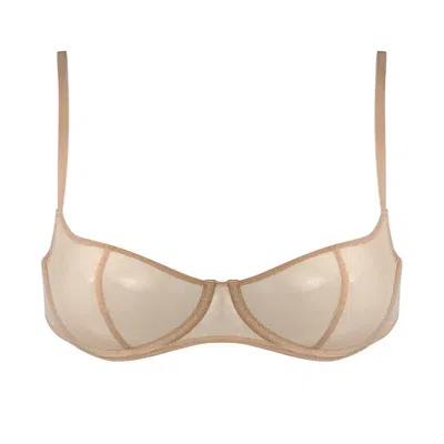 Nokaya Women's Neutrals I.d. Line Underwired Soft Balcony Bra - Soft Sand In Yellow