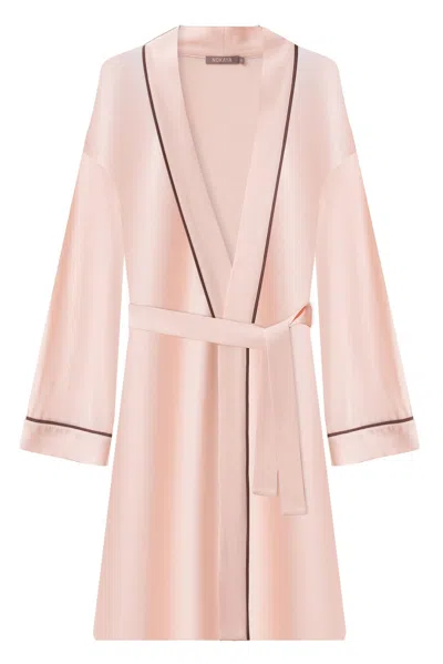 Nokaya Women's Pink Bamboo Kimono Robe In Peach Powder