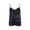 Nokaya Women's Silk Dreamscape Camisole Black Check In Black