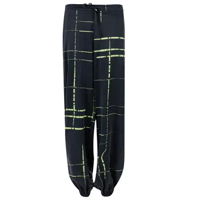 Nokaya Women's Silk Dreamscape Pants Black Check