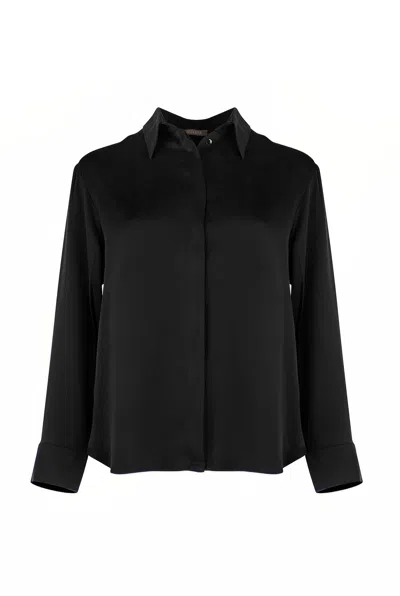 Nokaya Women's Silk Dreamscape Pyjama Shirt Black