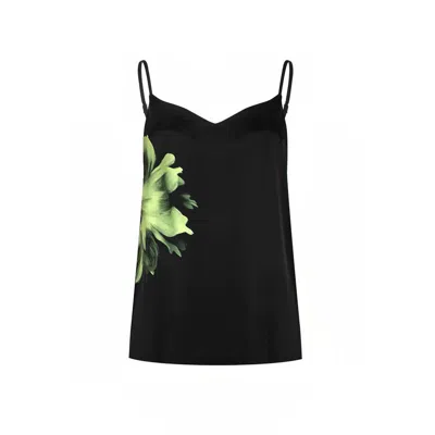 Nokaya Women's Silk Dreamscape Slip Dress Black Flower