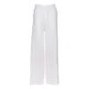 Nokaya Women's White Heavy Linen Wide-leg Pants Perfect Days In White