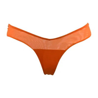 Nokaya Women's Yellow / Orange I.d. Line V-thong -  Mango In Yellow/orange