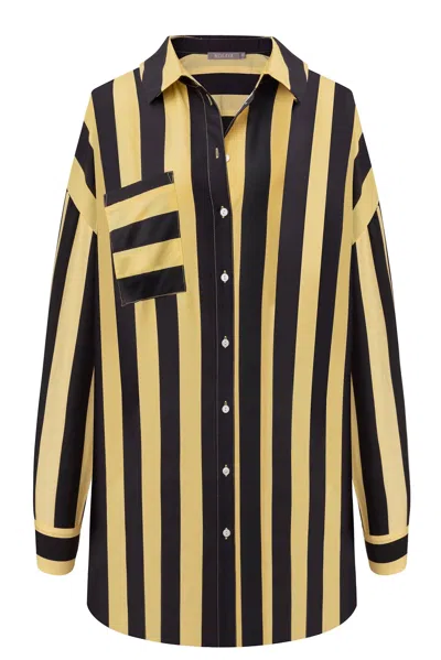 Nokaya Women's Yellow Silk Cotton Shirt Panna Cotta