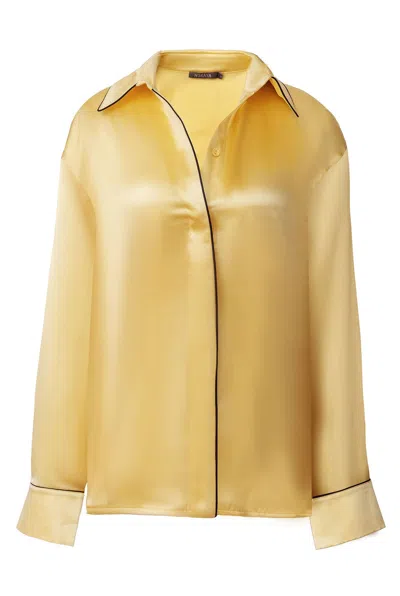 Nokaya Yellow The Lady Silk Shirt In Panna Cotta