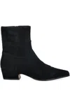 Nokwol Pointed Suede Boots In Black