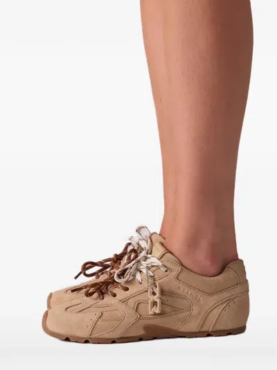 Nokwol Suede Low-top Sneakers In Neutral