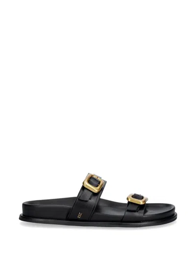 Nokwol Zaz Buckle-fastening Flat Sandals In Black