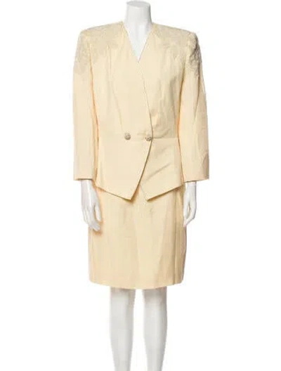 Pre-owned Nolan Miller Vintage 1980's Skirt Suit In Neutral