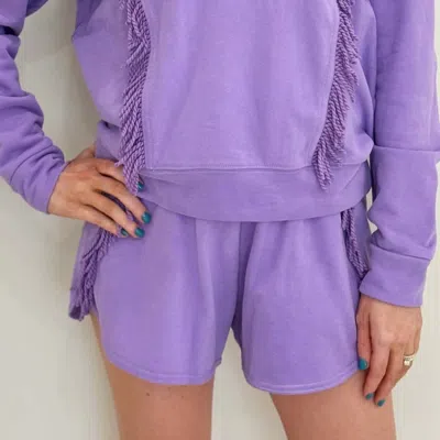 Nolaverse Mardi Gras Purple Fringe Shorts