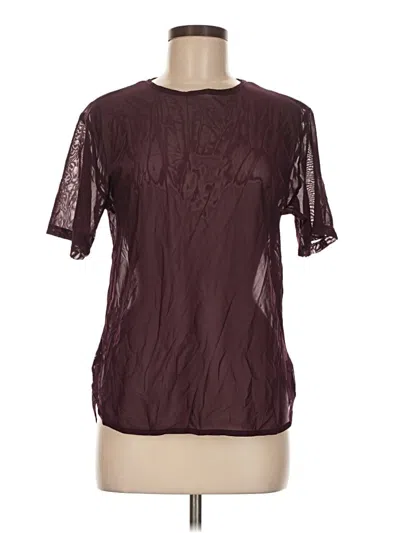 Pre-owned Noli Short Sleeve Blouse In Burgundy