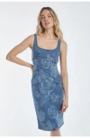 NOLI YOGA THE NOLI SHOP FLORA ROSE DENIM DRESS
