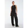Noli Yoga Milan Satin Cargo Pant In Black