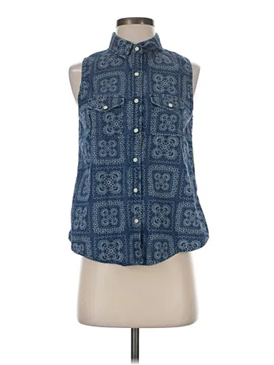 Pre-owned Nollie Sleeveless Button Down Shirt In Blue