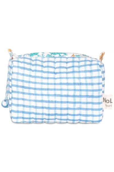 Nologo-chic Blue / White Gingham Mini Bag Washbag Cotton Blue One Size / Blue In Multi