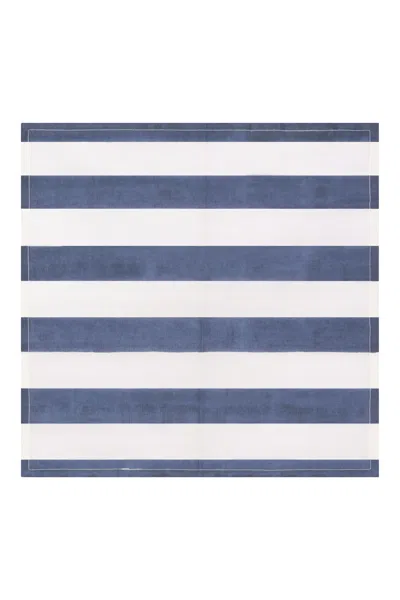 Nologo-chic Fresco Stripe Napkins Broad Stripe Napkin Set Cotton Indigo One Size / Blue