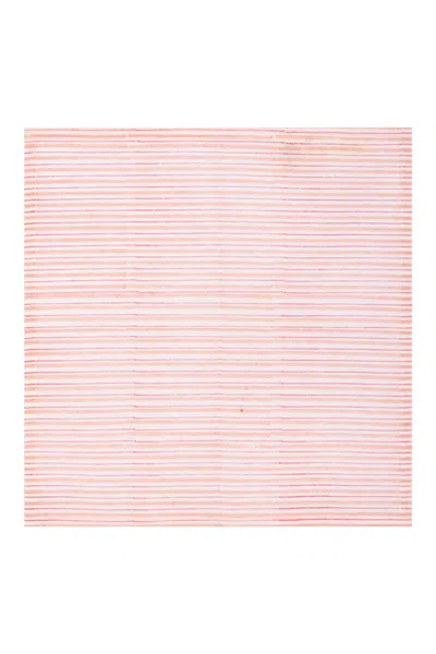 Nologo-chic Fresco Stripe Napkins Multi Stripe Napkin Set Cotton Coral Red One Size / Red