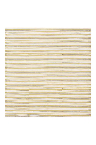 Nologo-chic Fresco Stripe Napkins Multi Stripe Napkin Set Cotton Olive One Size / Green