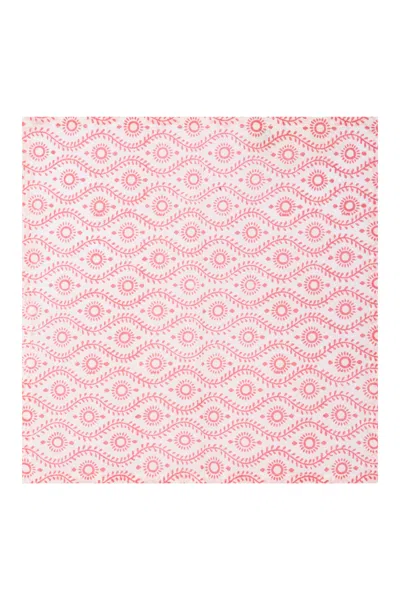 Nologo-chic Fresco Stripe Napkins  With Wiggle Napkin  Set Cotton Coral Red One Size / Red