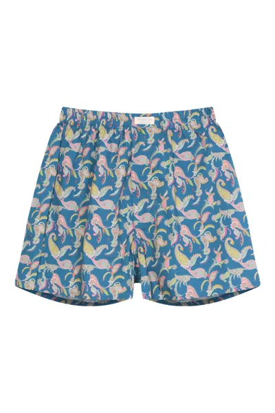Nologo-chic Men's Paisley Print Boxers Boxer Short Cotton Deep Sea Blue -blue