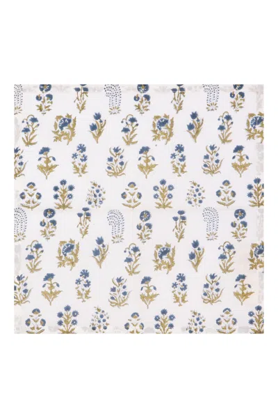 Nologo-chic Napkins With Mini Flower  X Napkin Set Cotton  Blue One Size / Multicolour