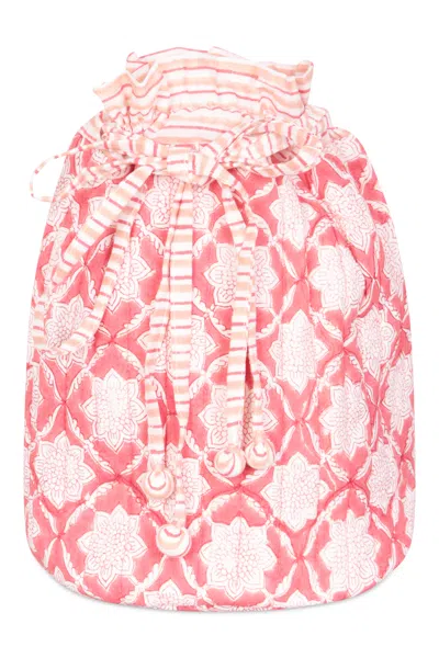 Nologo-chic Retreat Fresco Multi Stripe Washbag Washbag Cotton Coral-red One Size / Red