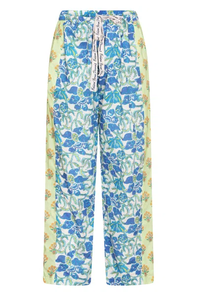 Nologo-chic Women's Blue Mix Match Chelsea & Pallis Trousers Cotton