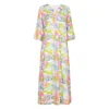 Nologo-chic Women's Fern Silver Leaf Maxi Dress Linen Multi In Gray