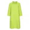 Nologo-chic Women's Green Up Town Linen Shirt Dress - Lime In Green
