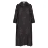 Nologo-chic Women's Long Tourist Dress Black With Black Embroidery In Black