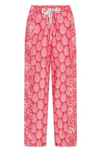Nologo-chic Women's Pink Mix Match Cosmos & Bonbon Trousers Cotton Multi