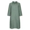 Nologo-chic Women's Up Town Linen Shirt Dress - Sage Green