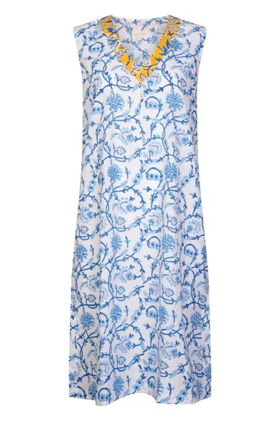 Nologo-chic Women's Blue Rosebud Nightdress Cotton Indigo