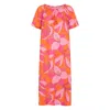 Nologo-chic Women's Calypso Fruit Flower Midi Dress Cotton Pink In Pink