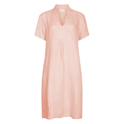 Nologo-chic Women's Elodie Short Sleeve Tunic Dress Linen - Shell Pink