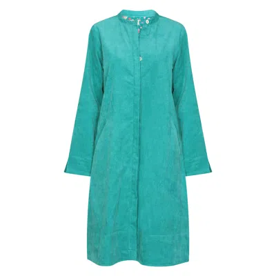 Nologo-chic Women's Green Super Mix Coat Cord Cotton - Jade