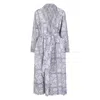 NOLOGO-CHIC WOMEN'S GREY PAISLEY REVERSIBLE ROBE COTTON CHARCOAL