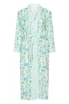 Nologo-chic Women's Hand Block Printed Kimono Robe - Apple Green In Green