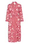 Nologo-chic Women's Hand Block Printed Kimono Robe - Vintage Red In Red