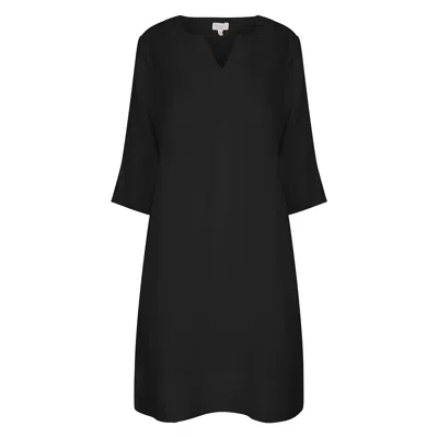 Nologo-chic Women's Life Style Easy Tunic Dress Linen - Black