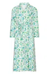 Nologo-chic Women's Luxury Quilted Hand Block Printed Robe - Apple Green In Green